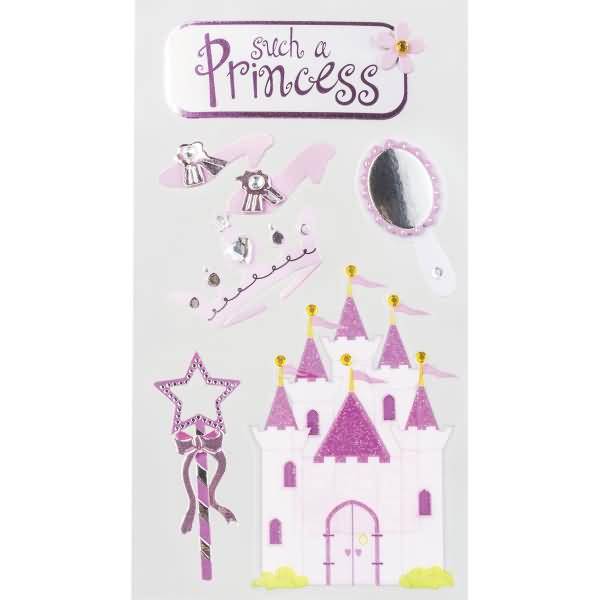 Sticker-Etikett Prinzessin 7 Stück 4-farbig