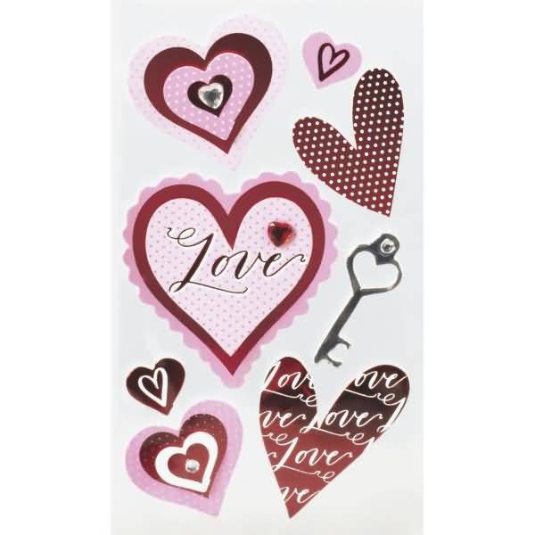 Sticker-Etikett Love 8 Stück 4-farbig