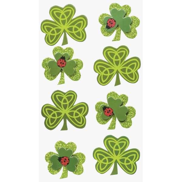 Sticker-Etikett Klee 8 Stück 4-farbig