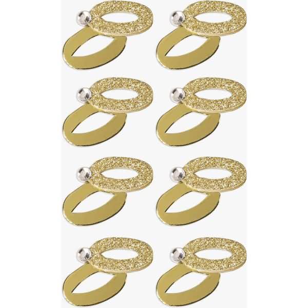 Sticker-Etikett Ringe gold 8 Stück 4-farbig