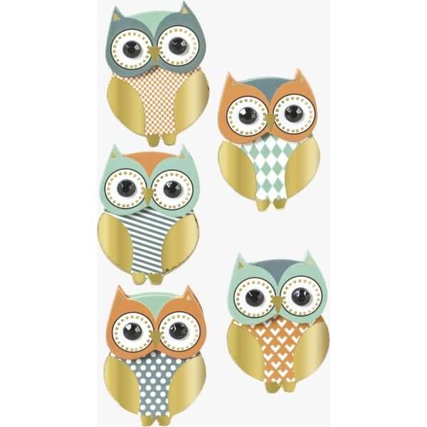 Sticker-Mix Eule metallic