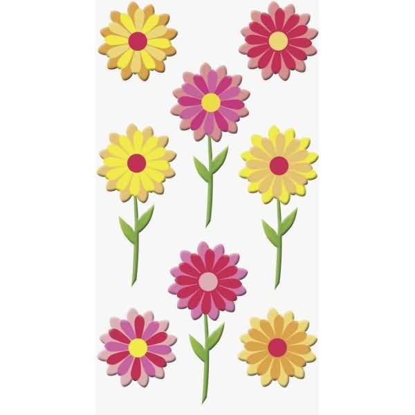 Sticker-Mix Blume 1 Blatt