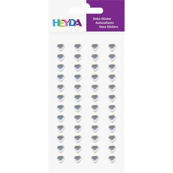 Sticker-Etikett Acrylsteinen Miniherz rund glasklar 48 Stück