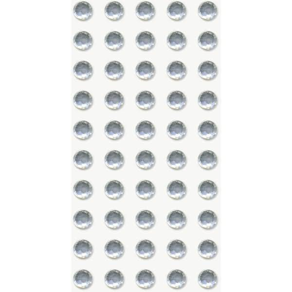 Sticker-Etikett Acrylsteinen Strass rund glasklar 50 Stück