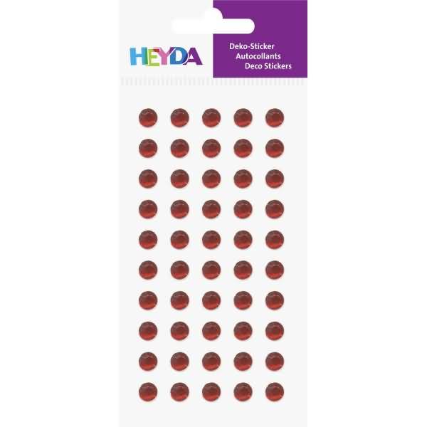 Sticker-Etikett Acrylsteinen Strass rund rot 50 Stück