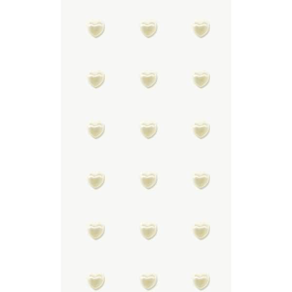 Sticker-Etikett Acrylsteinen groß Herz perlmutt 18 Stück