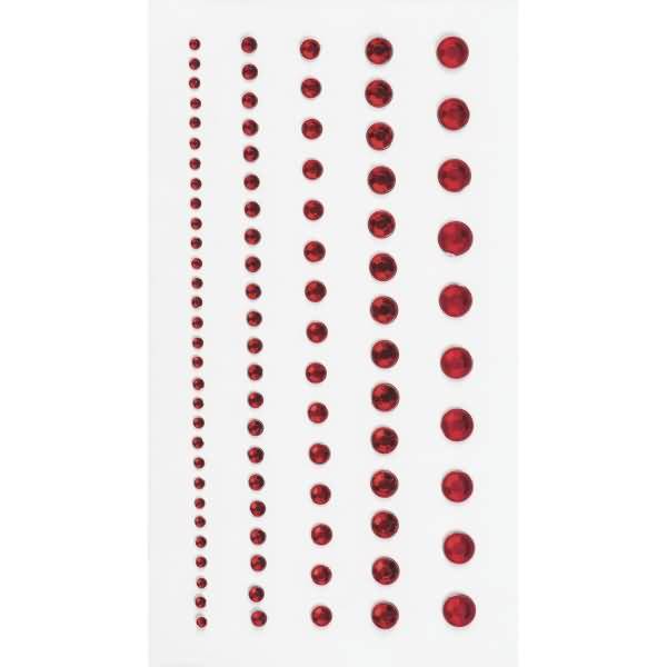 Strass-Sticker Acryl Größe 2-6mm VE=95 Stück rot