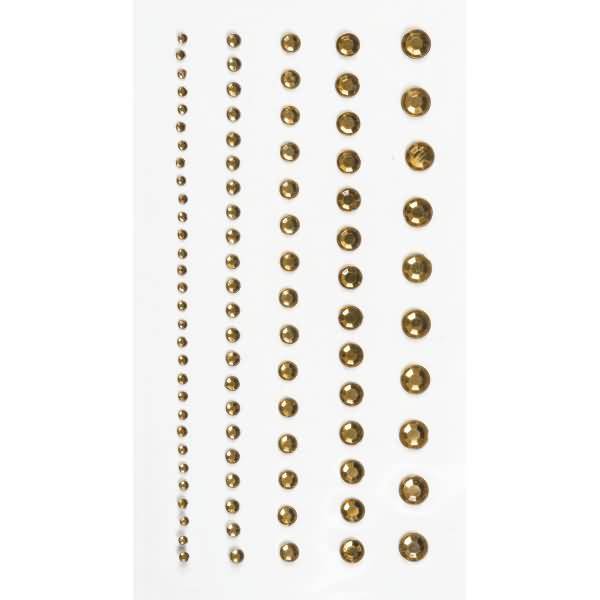 Strass-Sticker Acryl Größe 2-6mm VE=95 Stück gold