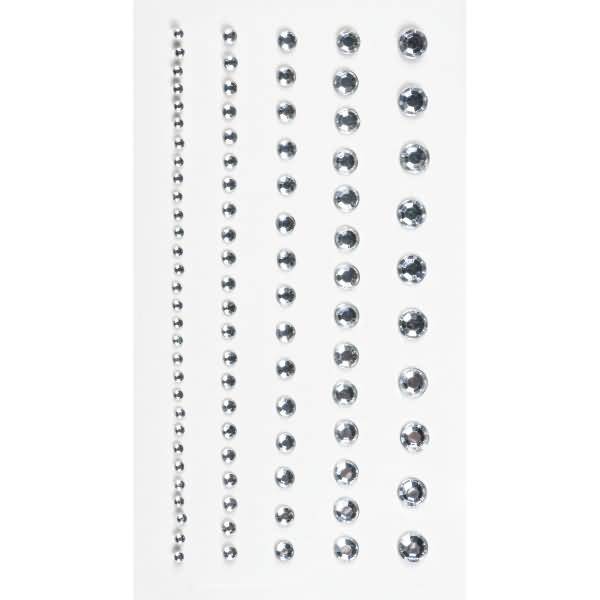 Strass-Sticker Acryl Größe 2-6mm VE=95 Stück kristall