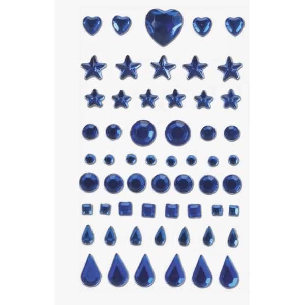 Schmuckstein-Etiketten Herz, Stern, Kreis, Quadrat, Tropfen blau