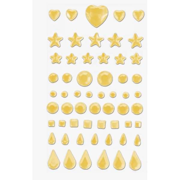 Schmuckstein-Etiketten Herz, Stern, Kreis, Quadrat, Tropfen apricot