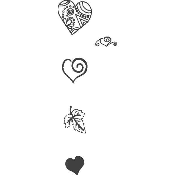 Stempelset Mix & Match Holz/Katschuk Herzen 8,8x5,7cm VE=5 Stück