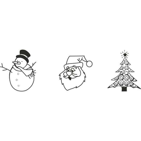 Stempelset Holz Weihnachtsmotive diverse VE=4 Stück