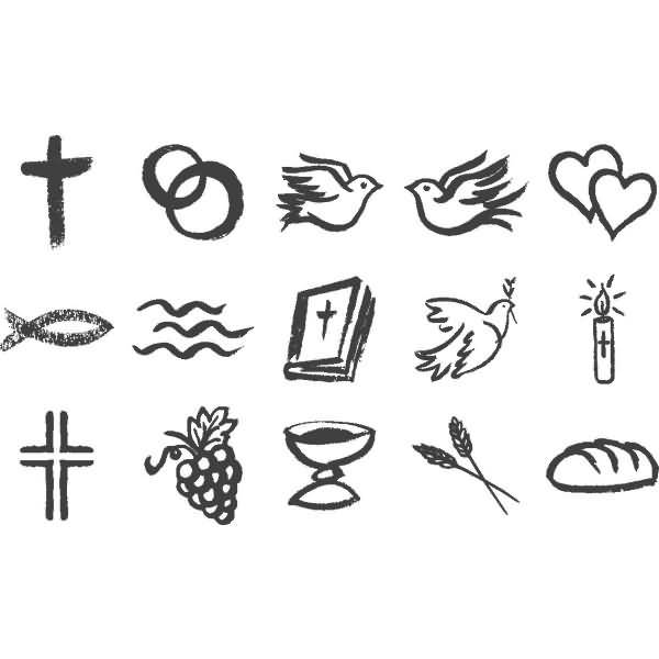 Stempelset Holz Spirit/Religiöse Symbole 1,5x1,5cm VE=15 Stück