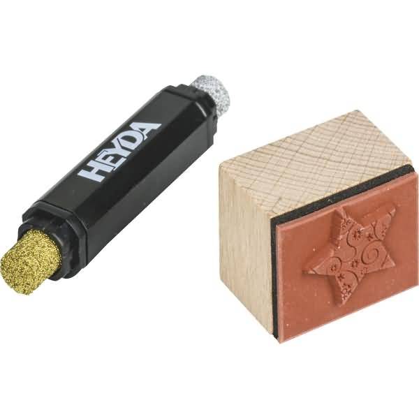 Stempelset Holz Weihnachten Kugel, Stern, Engel ca. 1,5x1,5cm VE=3 stück