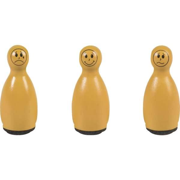 Mini Stempel Gesichter 1,2cm VE=3 Stück orange