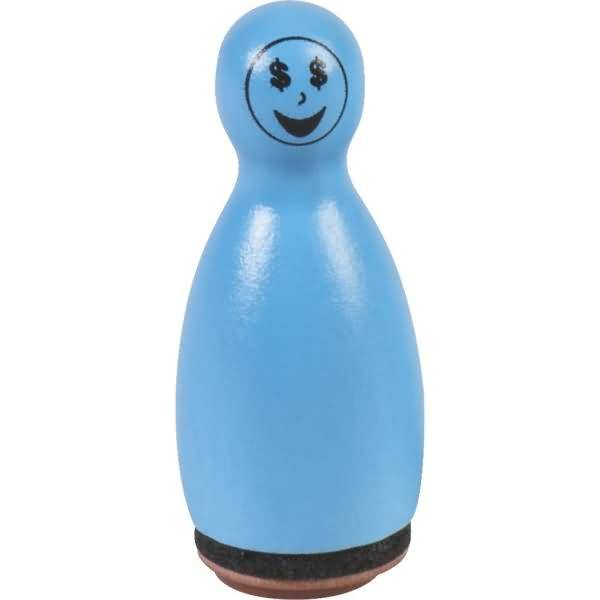 Mini Stempel Gesichter 1,2cm VE=3 Stück blau