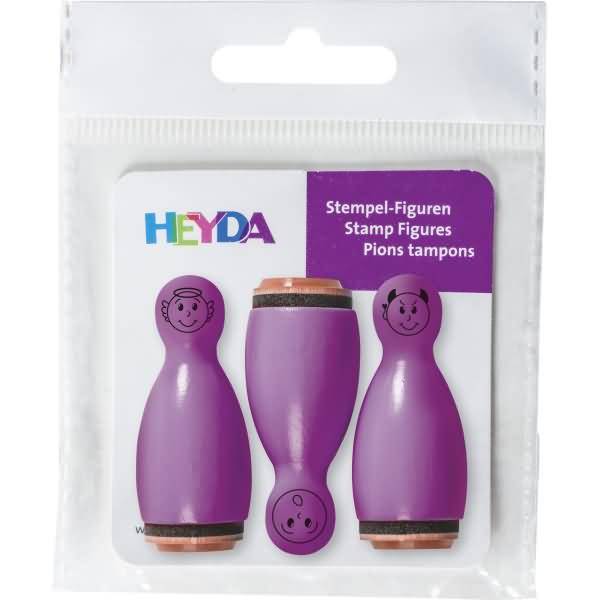 Mini Stempel Gesichter 1,2cm VE=3 Stück violett