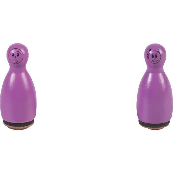Mini Stempel Gesichter 1,2cm VE=3 Stück violett