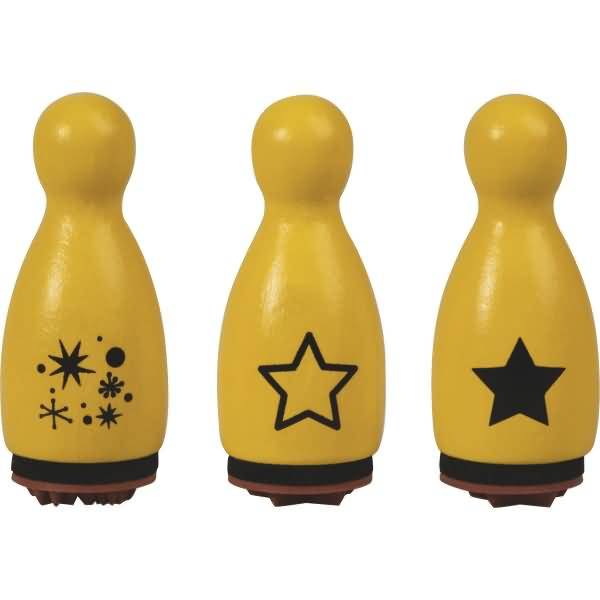 Mini Stempel 1,2cm VE=3 Stück Stern