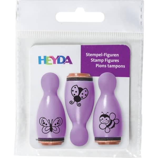 Mini Stempel 1,2cm VE=3 Stück Biene & Käfer