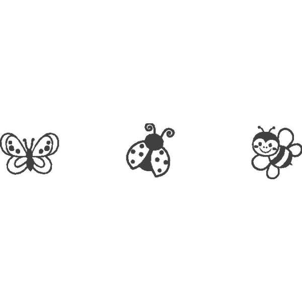 Mini Stempel 1,2cm VE=3 Stück Biene & Käfer