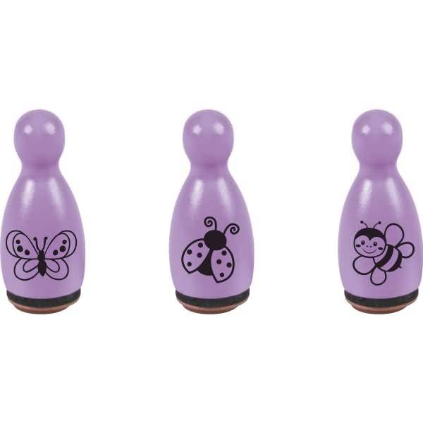 Mini Stempel 1,2cm VE=3 Stück Biene & Käfer