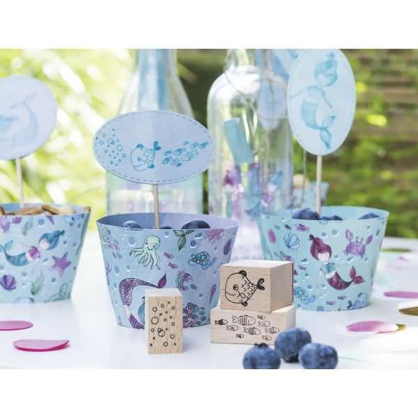 Stempelset Holz VE=11 Stück Mermaid