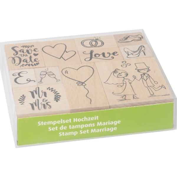 Stempelset Holz VE=11 Stück Hochzeit