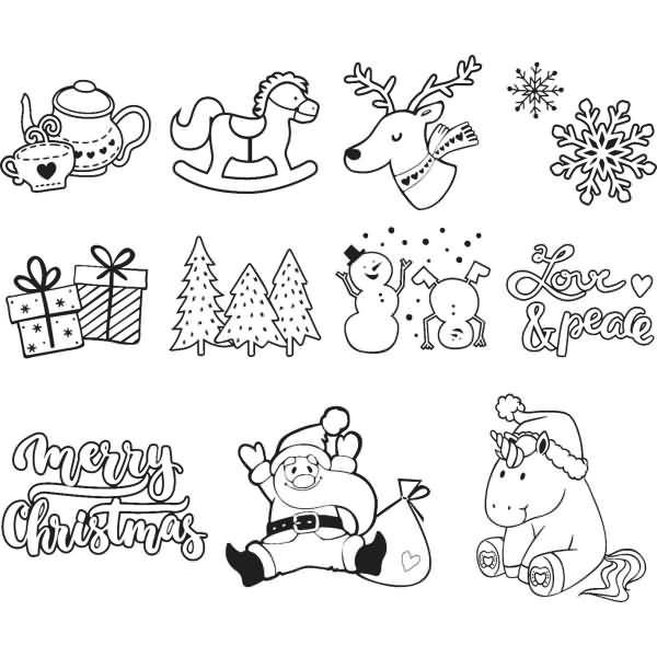 Stempelset Holz VE=11 Stück XmasPatch