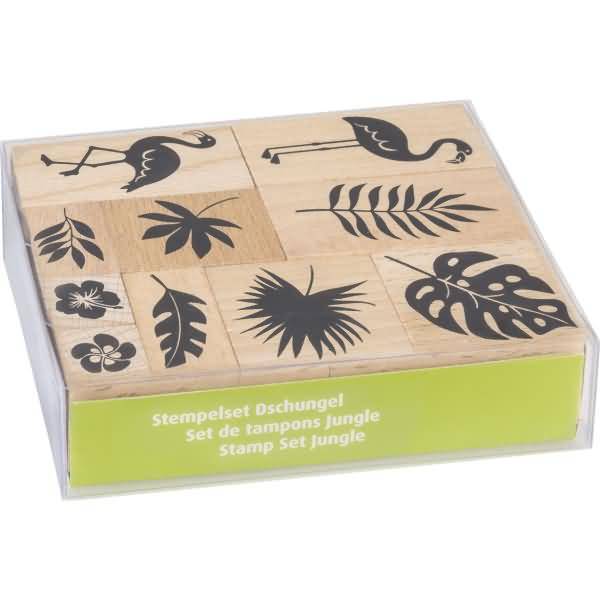 Stempelset Holz VE=10 Stück Dschungel