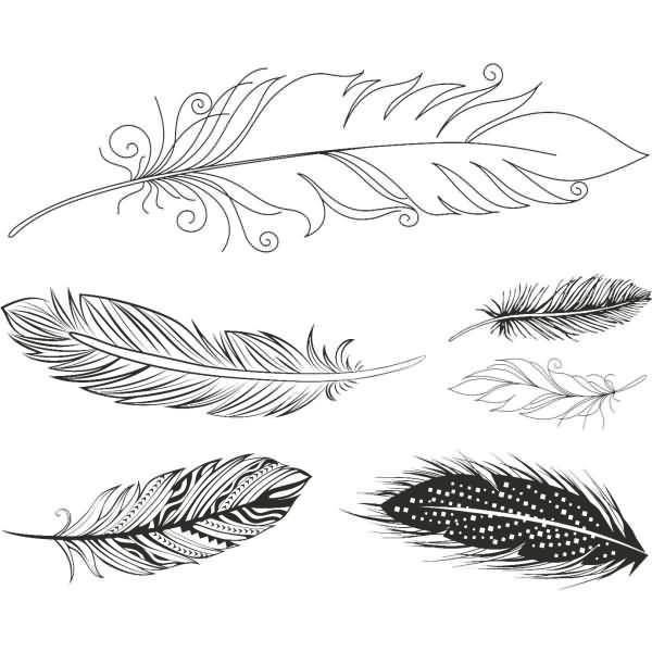 Stempelset Holz VE=6 Stück Federn