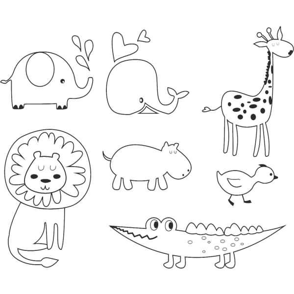 Stempelset Holz VE=7 Stück Tiere