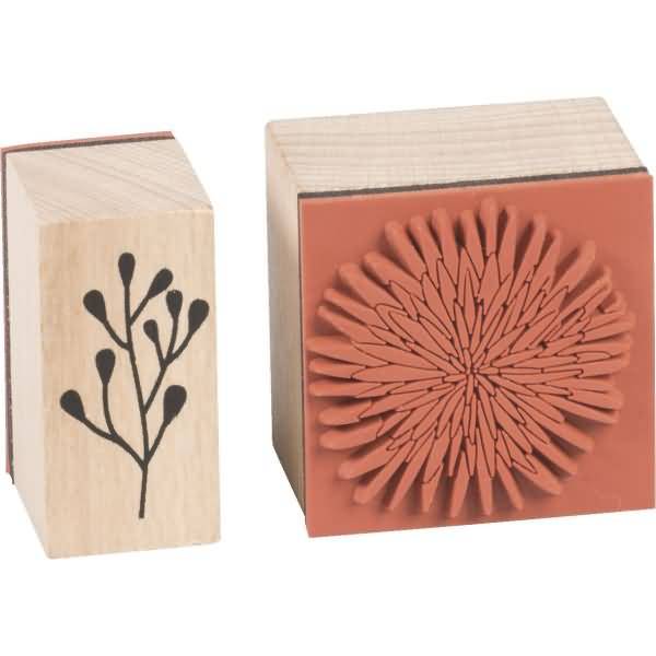 Stempelset Holz VE=10 Stück Blumen
