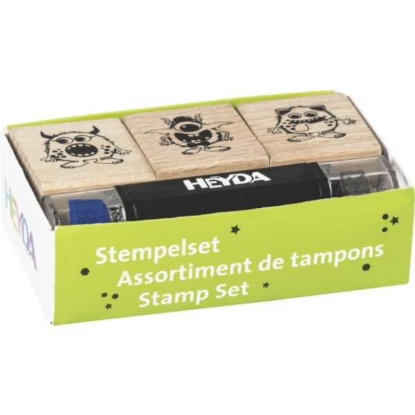 Stempelset Holz Monster