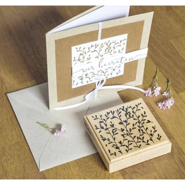 Motivstempel 'wir heiraten' 10,5x1,5cm