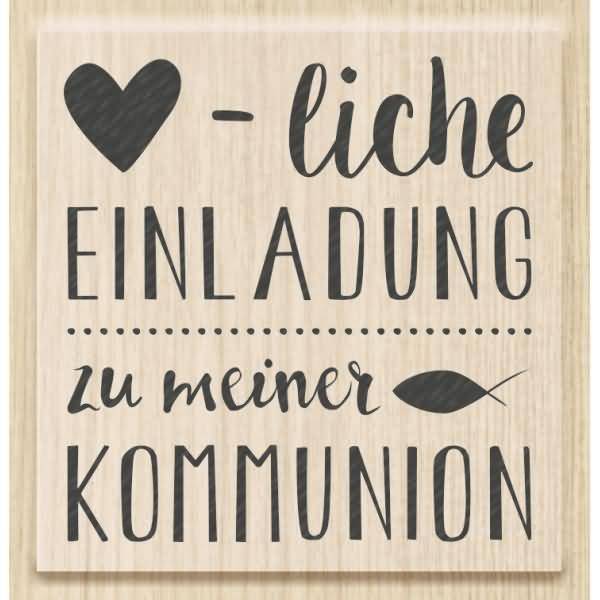 Motivstempel 'Herzliche Einladung zur Kommunion' 5,2x5,4cm