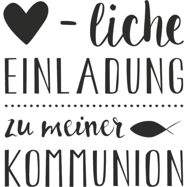 Motivstempel 'Herzliche Einladung zur Kommunion' 5,2x5,4cm