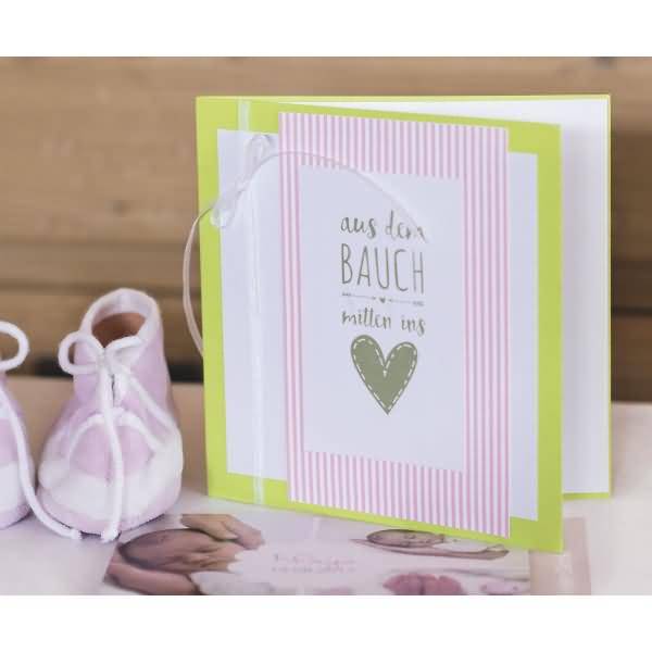 Motivstempel 'Aus dem Bauch mitten ins Herz' 3,4x7cm