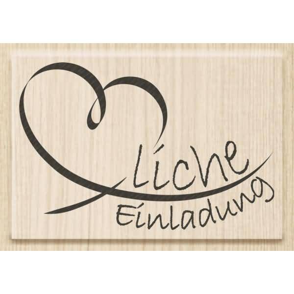 Motivstempel 'Herzliche Einladung' 6,5x4,3cm