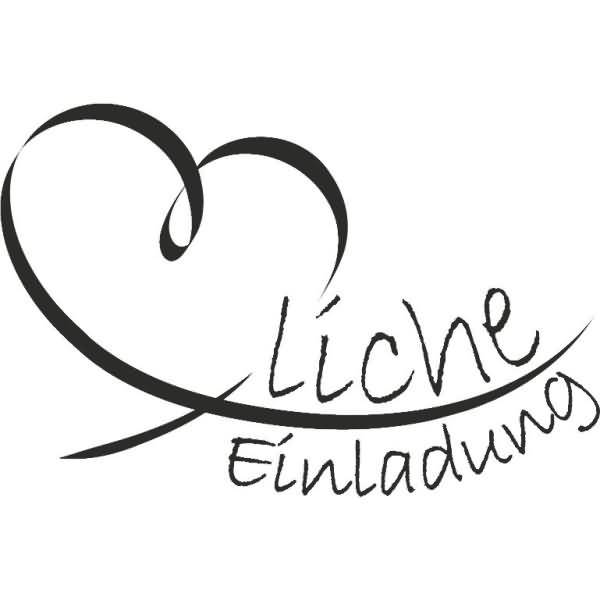 Motivstempel 'Herzliche Einladung' 6,5x4,3cm