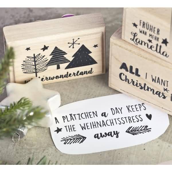 Motivstempel 'A Plätzchen a 'Day keep..' 7,5x3cm