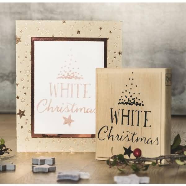 Motivstempel 'White Christams' 6,5x8,2cm