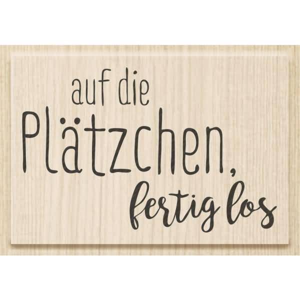Motivstempel 'Auf die Plätzchen fertig los' 6,8x4,4cm