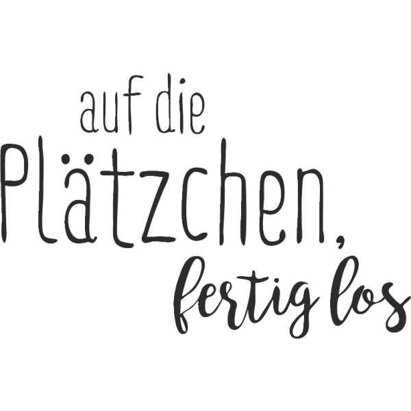 Motivstempel 'Auf die Plätzchen fertig los' 6,8x4,4cm