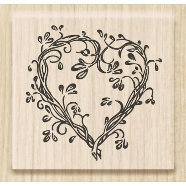 Motivstempel 'Herzranke' 3,5x3,3cm