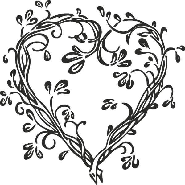 Motivstempel 'Herzranke' 3,5x3,3cm