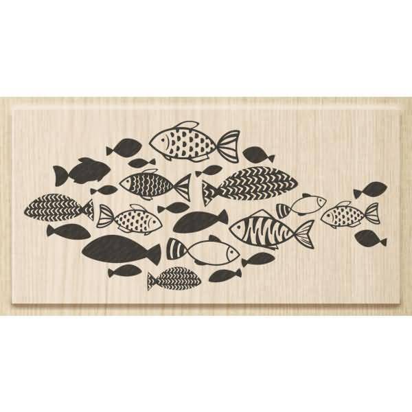 Motivstempel 'Fischschwarm' 9,5x4,7cm