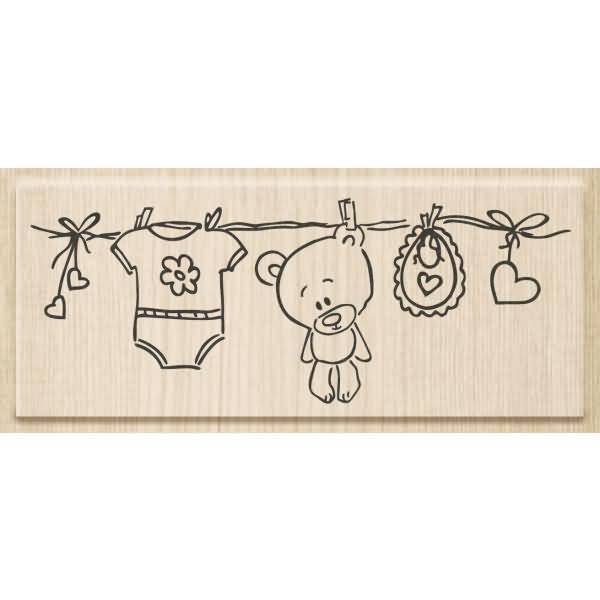 Motivstempel 'Wäscheleine' 10x3,8cm