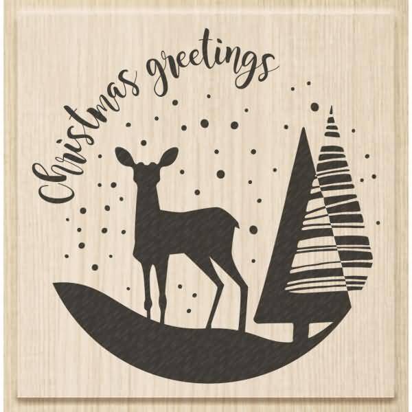 Motivstempel 'Christmas Greetings' 7x7cm